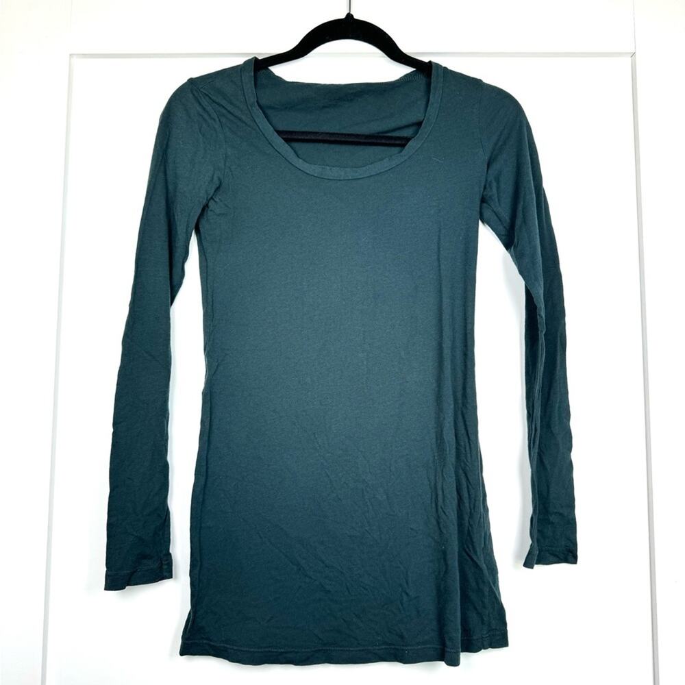 Splendid Green Longline Cotton Blend - Jersey Tee Size XS